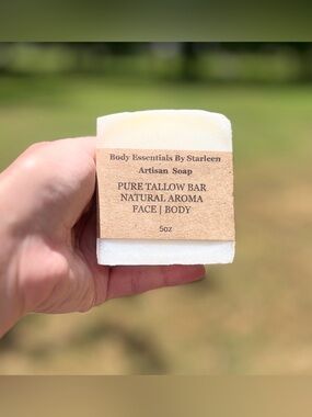 Hand Crafted - Artisan- Pure Tallow Soap Bar (unscented) Sensitive skin